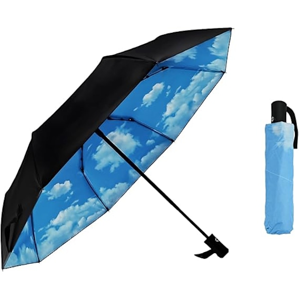 Portable folding umbrella with 8 ribs, UV protection and sun protection, one-button automatic opening and closing