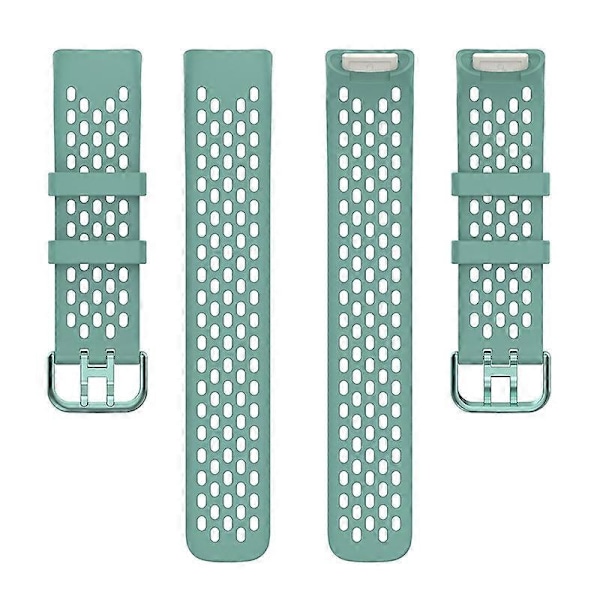 Blød silikone sportsudskiftningsurrem med åndbare huller til Fitbit Charge 6/5 Multicolor Style K