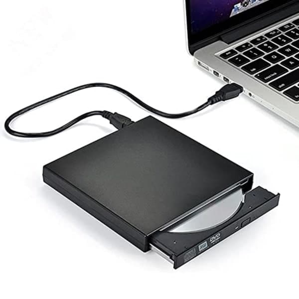 Extern CD/DVD-läsare och brännare – Ultratunn USB 3.0-enhet för PC/Mac – Stöder Windows 11/10/8/7 och macOS