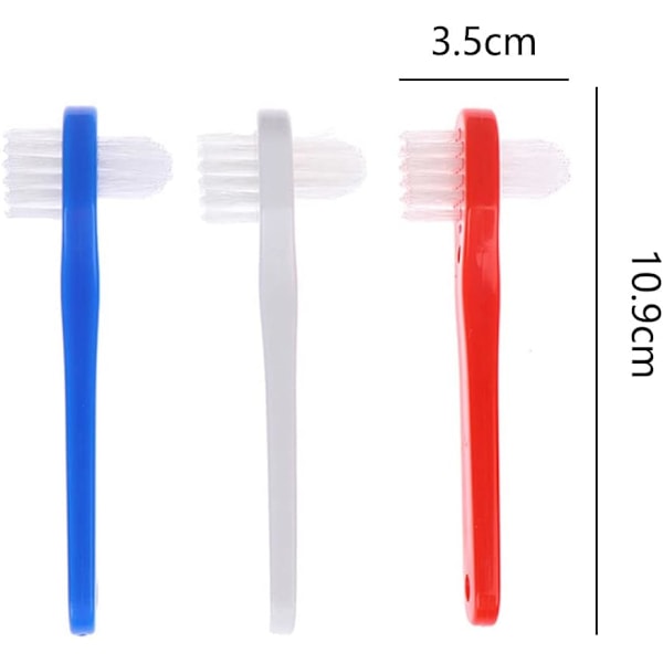 3 kpl puhdistusharja Irtohampaiden harja Kannettava Proteesi Kaksipuolinen harja Irtohampaiden puhdistamiseen