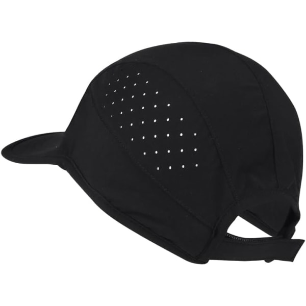 Unisex løpehette med myk brem, hurtigtørkende, kul sportscaps Lett stretch nylon baseballcaps UPF50+ black