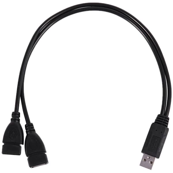 USB 2.1A hane till 2 USB dubbel strömkabeladapterkabel