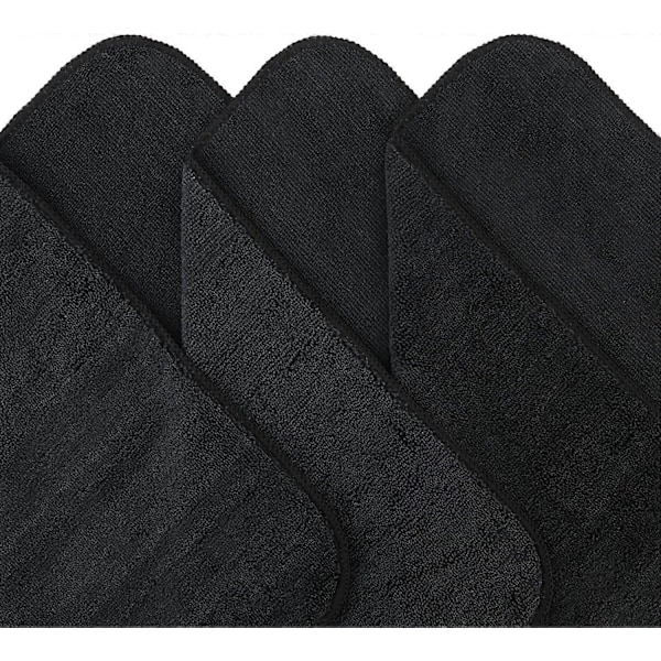 Premium Mikrokuituliina, 30 x 30 cm (12 kpl) (Musta)