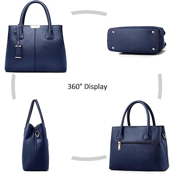 Casual Damhandväskor Crossbody Väskor Tygväskor för Kvinnor Damväska med Justerbar Axelrem Vattentätt PU-läder Azul Marino