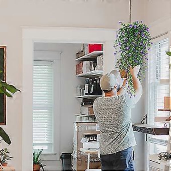 Kunstige Kunstige Hængeblomster Kunstige Blomsterranker Chlorophytum Plastik Kunstige Blomster Udendørs Blomster FLYE241213 Blå