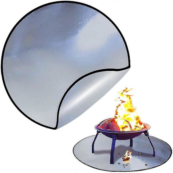 Eldstadsskyddsmatta 91 cm Rund Under Grill Matta Brandsäker Matta Utomhus Golv Gräsmatta Däckskydd