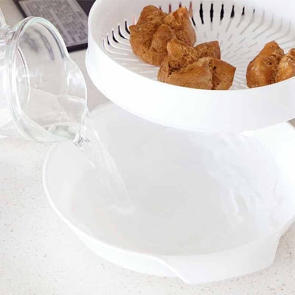 Rund plastikdamper med låg, B