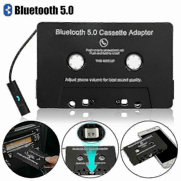 Bil Stereo Bluetooth Kassettmottaker Tape Spiller Bluetooth 5.0 Kassett Aux Adapter - HZ