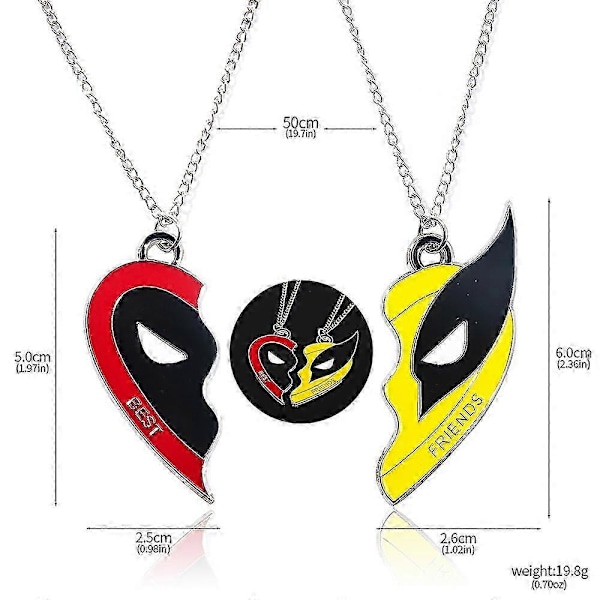 Wolverine Deadpool Nøglering Halskæde Mænds Legering Vedhæng Cosplay Nøgleringe Gave Necklace