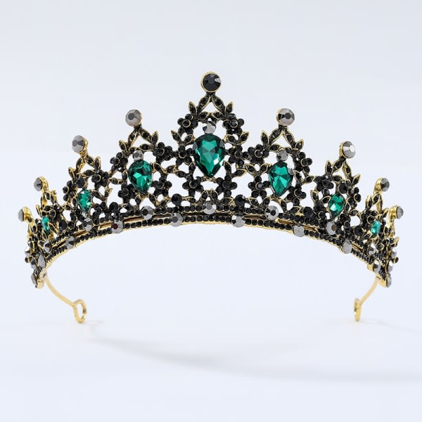 Mattel Hardware Crown European og American Bride Baroque Retro Crown Rhinestone Black Crown Tiara