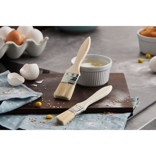 Bred penselsett for pensling/baking (2 stk), brun