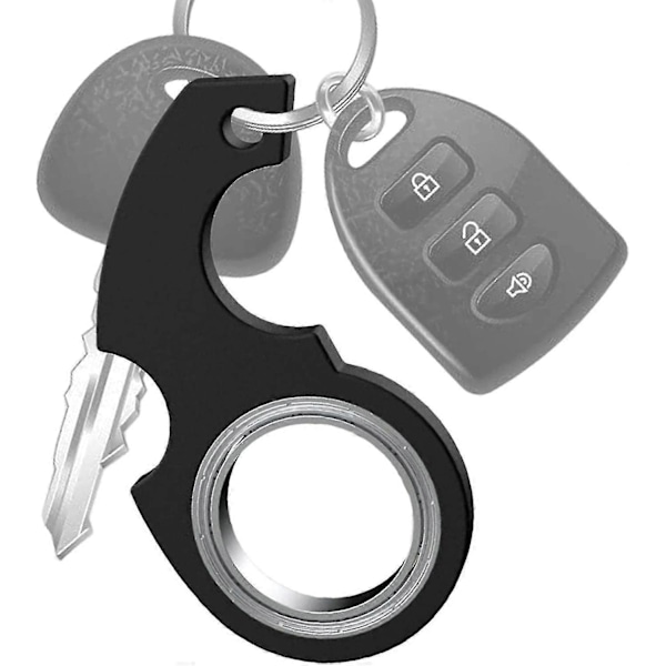 Nøkkelring Spinner Fidget Ring Leke, Metall Nøkkel Spinner, fidget Nøkkelring Sensorisk Leker For Menn Kvinner Og Barn Black