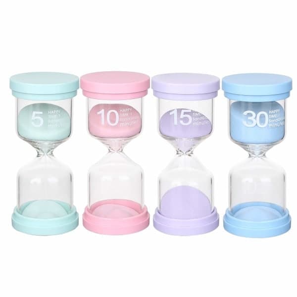 Timeglas 4 farver 5 min / 10 minutter / 15 minutter / 30 minutter