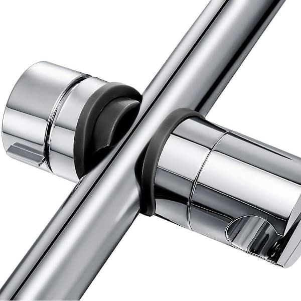 Utskiftbar hånddusjholder, dusjhodeholder, 18-25 mm justerbar diameter, krom ABS (sølv)