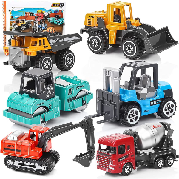 Farverige byggelastbiler legetøj, acsergery Engineering gravemaskiner og dumpere legetøj