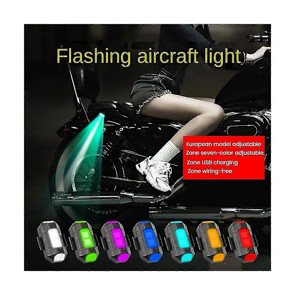 4 st 7 Färger Drönare Stroboskopljus USB LED Anti-kollision Cykel Bakljus Drönare Nattflygning Mini Signalblixt