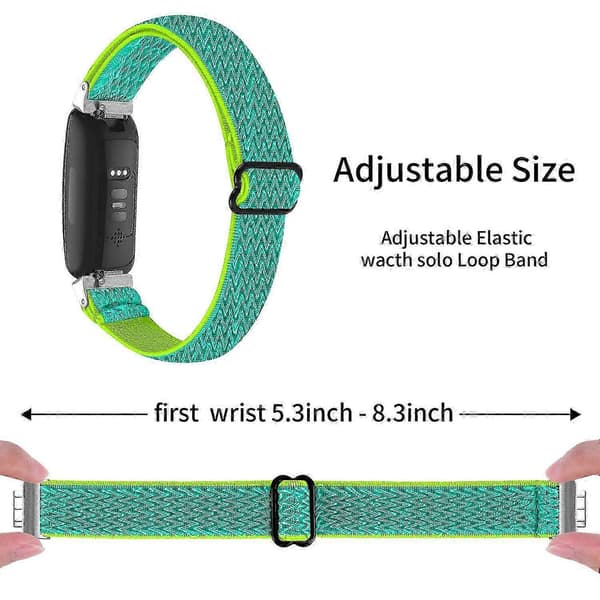 Til Fitbit Inspire 3 Wave Shape Vævet Nylon Smartwatch Rem Erstatningsarmbånd Multicolor Style D