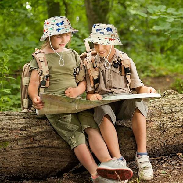 2-pack Barn Bucket Hat, Unisex Baby Sommarhatt, Justerbar Bucket Solhatt, Fiskarmössa Skydd, UPF 50+ Solskydd