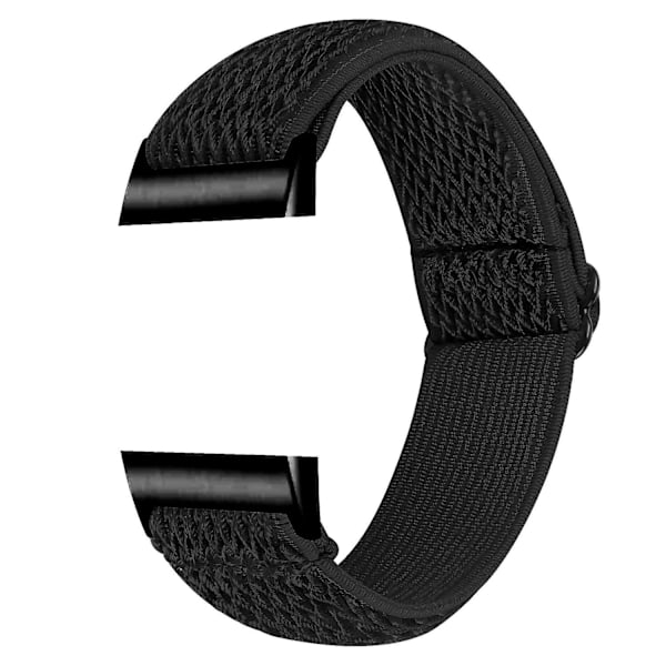 Elastiskt klockarmband för Fitbit Charge 3/3 SE/4, justerbart armband med svart kontakt Black Style F Fitbit Charge 3