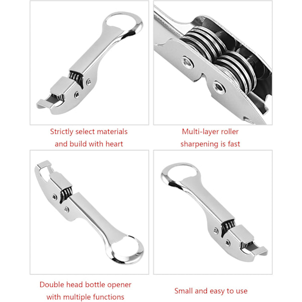 2-i-1 Flaskeåpner og Kreativ Manuell Sliper Kjøkkenverktøy Loppåpner Multifunksjonell Bærbar Kjøkkenverktøy Sliper