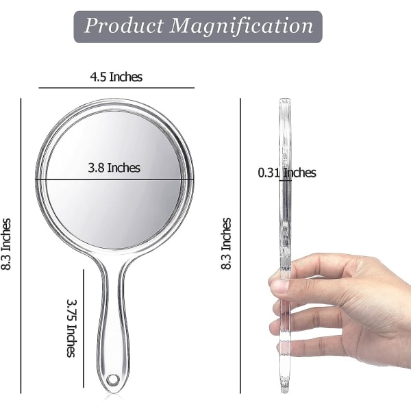 Handspegel Dubbelsidig Handspegel 1X/2X Förstorande
