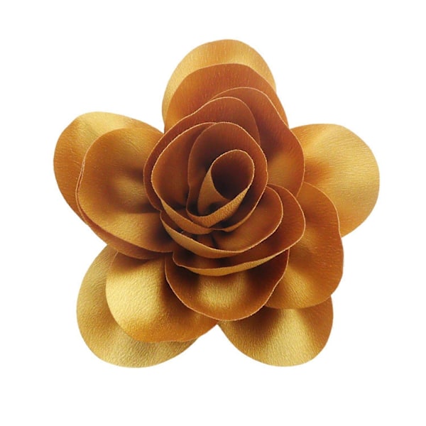 Formel Anledning Corsage Fransk Stil Stor Rose Satin Stof Brud Grooms Bryllup Brosche Prom Fest Golden