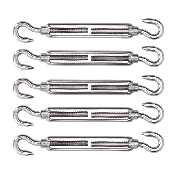Skyggesejl hardware, krog og rustfri krog, justerbar elastisk strammer til spændingsjustering (M10)
