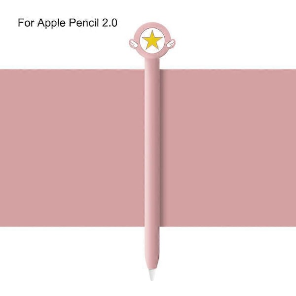 Kawaii Søte Myke Silikon Etuier for Apple Pencil 1 2 Gen Etui Nettbrett Touch Penn Stylus Deksel Anti-fall for Apples Pencil 1st/2nd 2nd Case Star