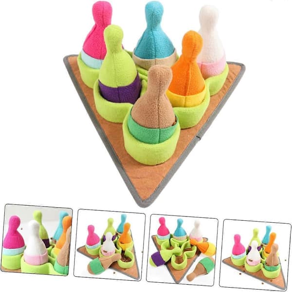 Snusematte for leker med lyd, interaktiv bowlingmatte, fremmer matlek, luktutvikling, sklisikker underside.