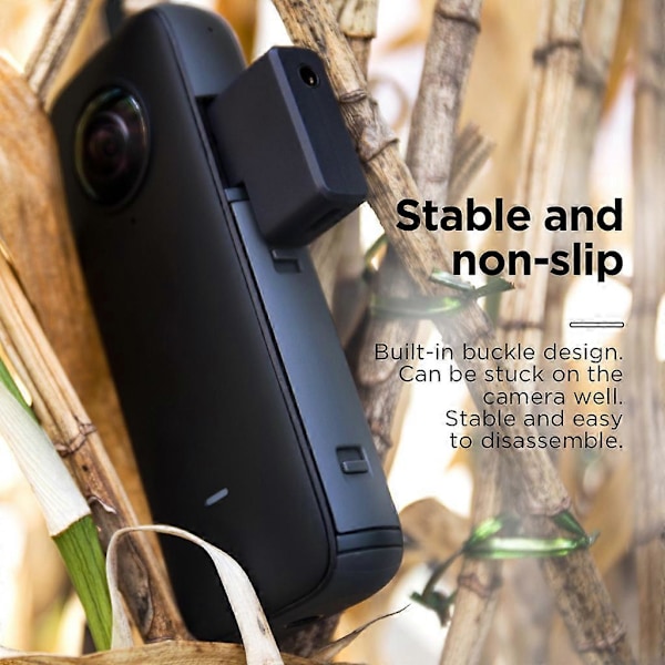 Insta-360 ONE-X2 Dual Mic -sovitin, lähetysmikrofonit ja USB-C-portti