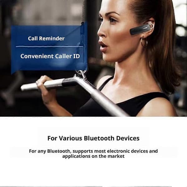 Mini Bluetooth Headset Trådlös Öronkrok Universal Synkronisering För Ios/Android Klart Ljud Ergonomisk Passform Black