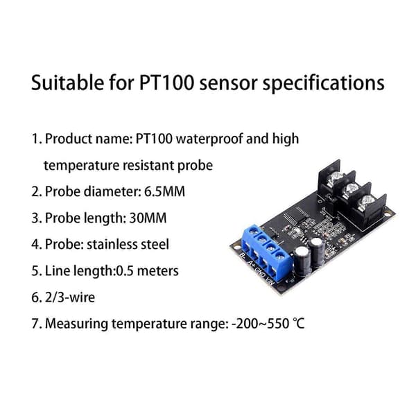 PT100 Temperaturtransmitter RS485 Modbus Modul Temperatursensorer Transmitter for Elektronisk Tilbehør