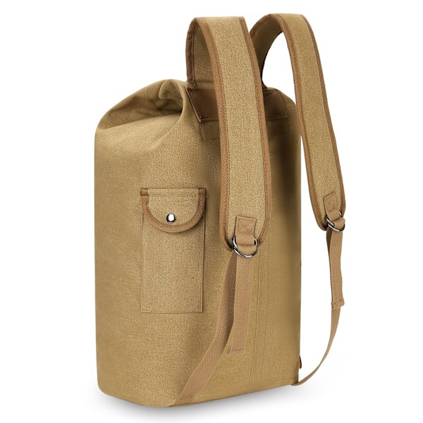 45L Canvas Reseryggsäck, Vandringsryggsäck, Casual Utomhusryggsäck, Bokväska, Skolryggsäck, Fiskeryggsäckar Khaki