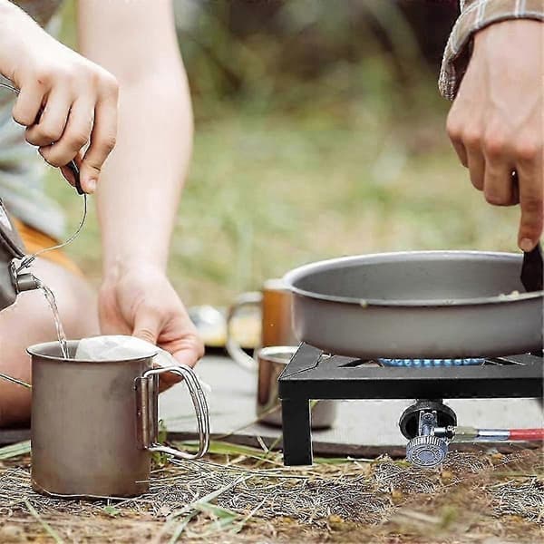 Høytrykks enkelt propanbrenner Propanbrenner for utendørs matlaging, for camping, tailgating, propanbrennerhoder