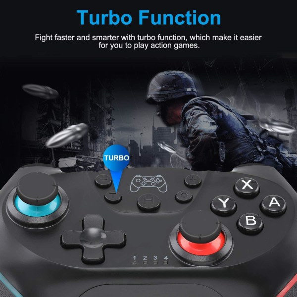 Switch controller, kompatibel med Nintendo Switch controllere, med wake-up funktion, trådløs switch controller
