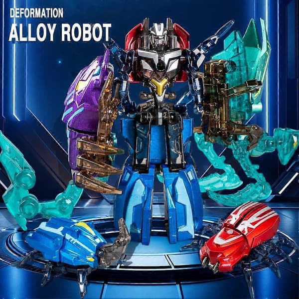Transformerende Insekt Robot Legetøj med Dynamisk Transformation 2-i-1 Insekt- og Robotforsvarer-tilstande beetle 1pcs