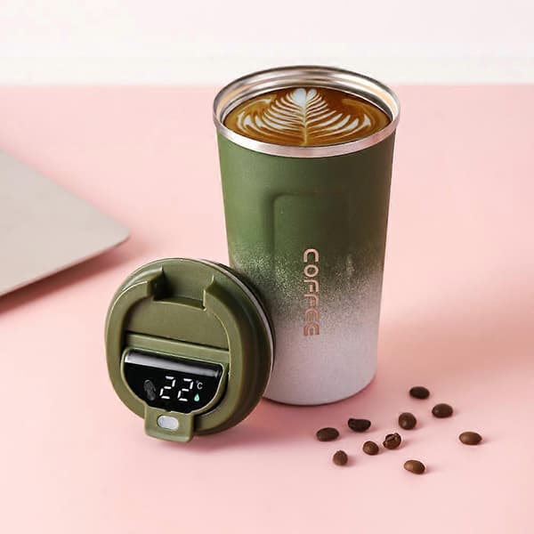 Smart 510mL Kaffekrus i Rustfrit Stål, Temp. Display, 180x85mm