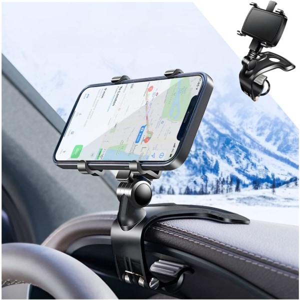 Universal för biltelefon, 1400° vridbar telefonhållare för bilens instrumentbräda, multifunktionell justerbar halkskyddshållare för bil