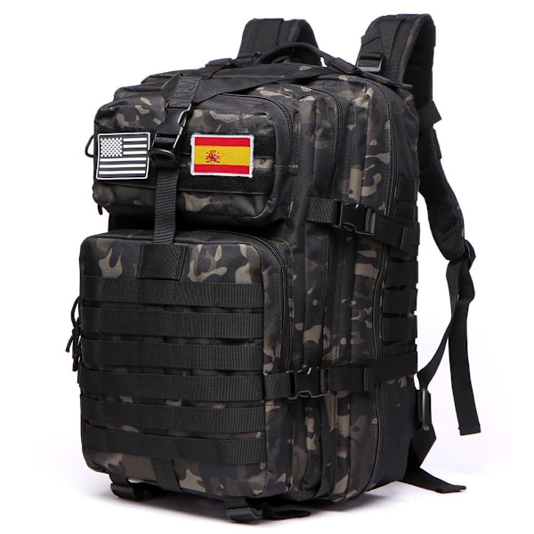 Stor Taktisk Ryggsäck med Stor Kapacitet, 25L/50L, Vattentät, För 3-dagars Nödsituationer, Jakt, Vandring och Camping A