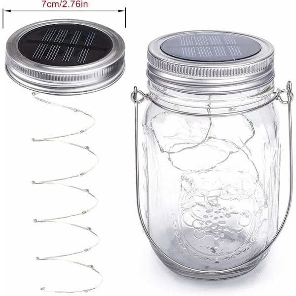 Solcellelys utendørs – 3 stk 30 LED vanntette Mason Jar-lys for hage- og juledekorasjon