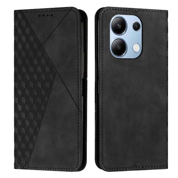 Fodral för Xiaomi Redmi Note 13 4G Plånbok Magnetiskt Skydd Flip PU Läder Kompatibelt med Xiaomi Redmi Note 13 4G Fodral Black