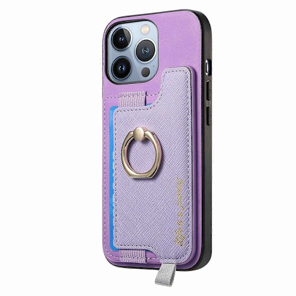 B5 iPhone 16 Pro Max -kotelo 2-in-1 Magneettinen Irrotettava Korttipidike Nahka+TPU Puhelin Kotelo - Purppura Purple