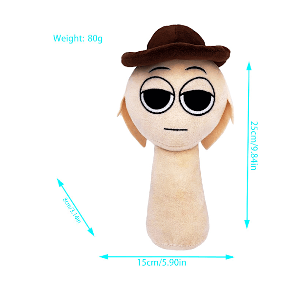 Sprunki plysjleker, Sprunki spill plysjleker, for voksne, barn, dukker, beste gaver Brun hatt Brown hat