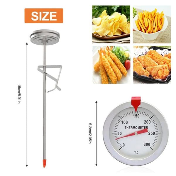 Steketermometer i rustfritt stål 300°C/550°F - Grill/Ovn/Kullrøyker