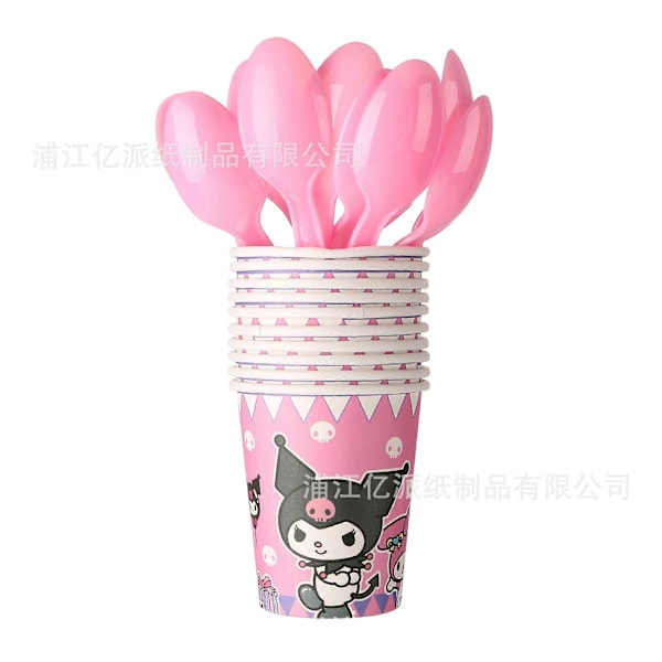 Kuromi Sanrio Födelsedagsdekorationer Kuromi Födelsedagsflagga Ballong Storlek Bestick Party