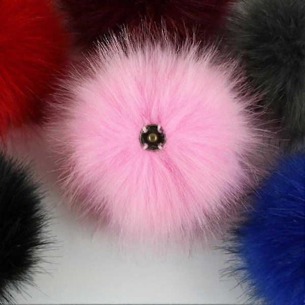 Myk Pompon Ball Anheng - 12cm Fuskepels, Ideell for DIY Tilbehør på Hatter, Vesker og Sko Brown