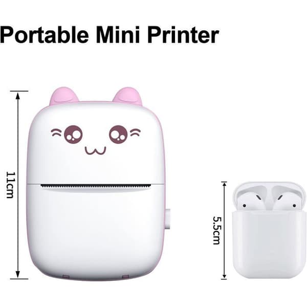 Bærbar termisk printer - DMI - Mini - Bluetooth - Blækløs - 200 dpi - 57 mm papir