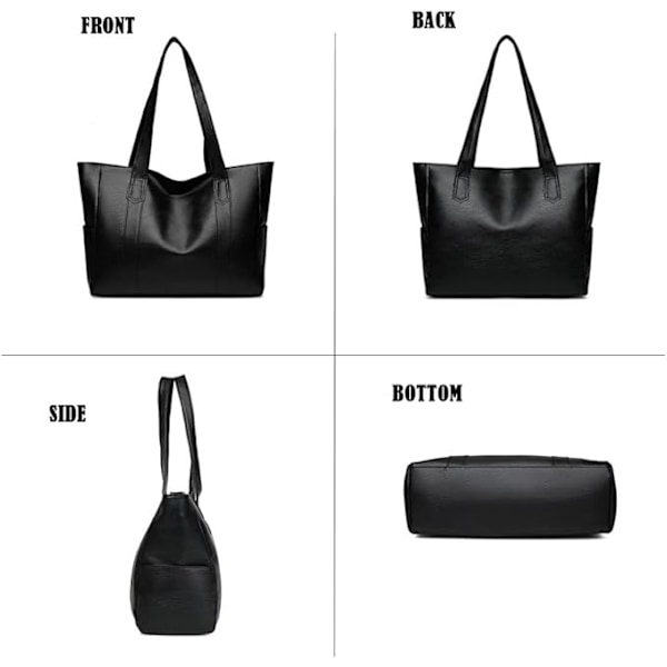 Naisten käsilaukut, Naisten olkalaukku, Naisten crossbody-laukut, PU-nahka, Naisten olkalaukku 01-negro