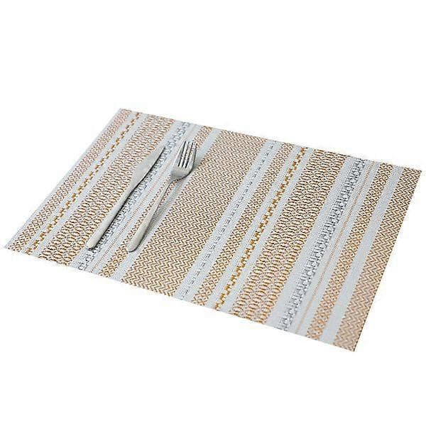 Set med 4 flätade bordstabletter i polypropen och bomull, 45 x 30 cm JJ