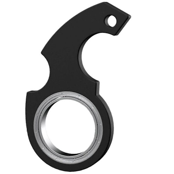 Nøglering Spinner Fidget Ring Legetøj Nyhed Fidget Legetøj Bærbar Nøglering Spinner Legetøj Til Fingerøvelser Black